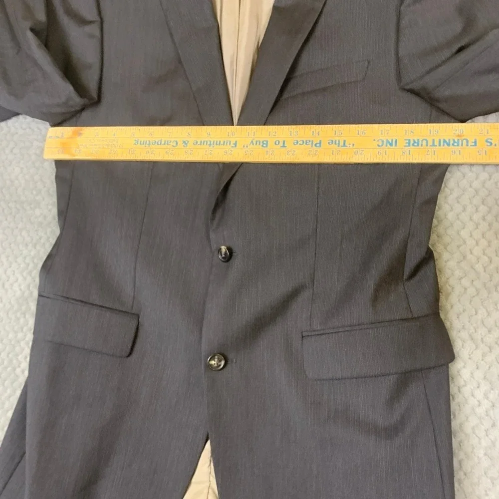 Hugo Boss Blazer Mens 40L Charcoal Gray 100% Virgin Wool 2 Button Sport Coat